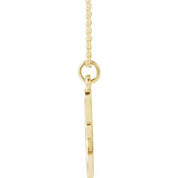 14K Yellow Petite Initial F 16" Necklace