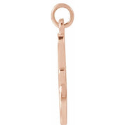 14K Rose Petite Initial F Pendant