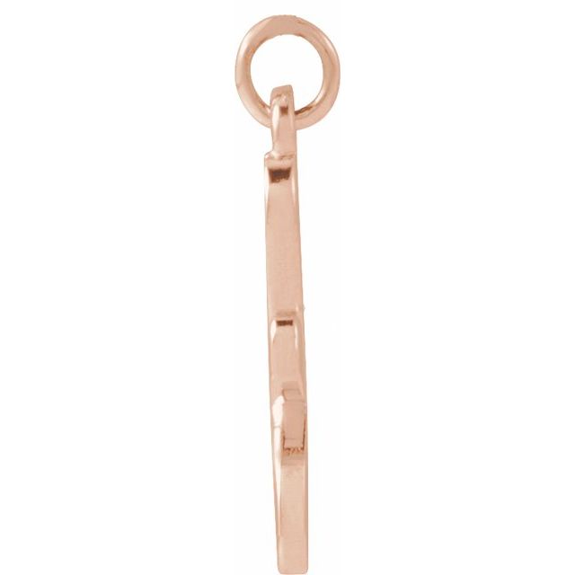 14K Rose Petite Initial F Pendant