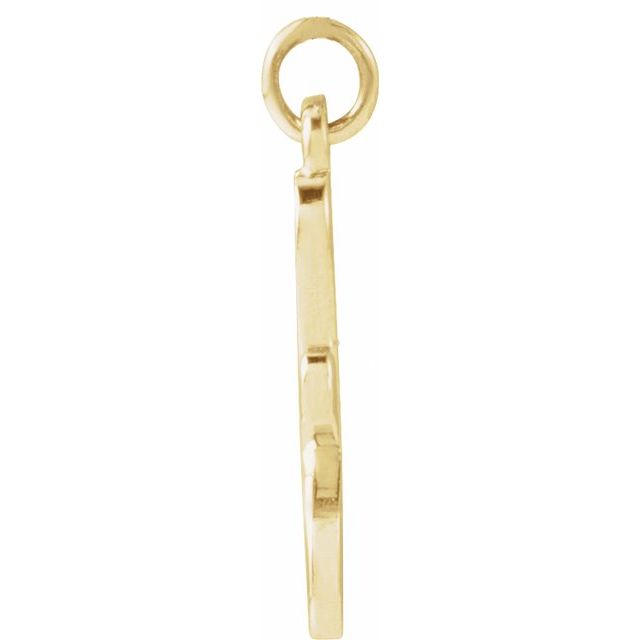 14K Yellow Petite Initial F Pendant
