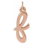 14K Rose Petite Initial F Pendant