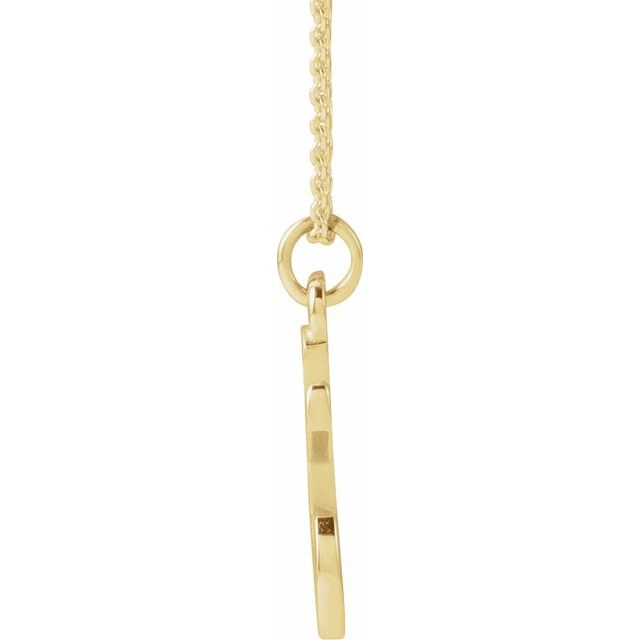 14K Yellow Petite Initial T 16" Necklace