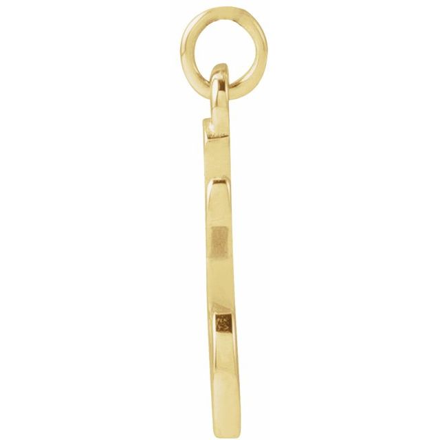 14K Yellow Petite Initial T Pendant