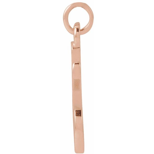 14K Rose Petite Initial T Pendant