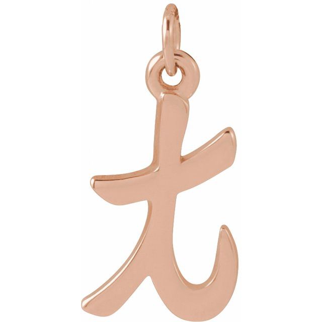 14K Rose Petite Initial T Pendant