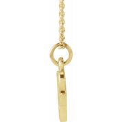14K Yellow Petite Initial W 16" Necklace
