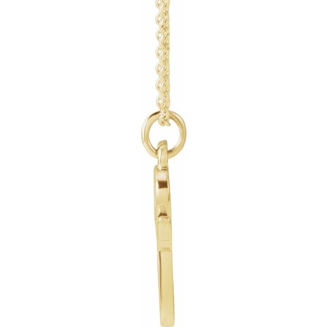 14K Yellow Petite Initial P 16" Necklace