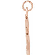 14K Rose Petite Initial K Pendant