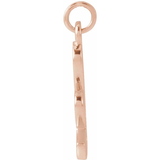 14K Rose Petite Initial K Pendant
