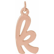 14K Rose Petite Initial K Pendant