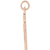 14K Rose Petite Initial J Pendant