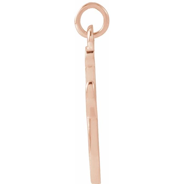 14K Rose Petite Initial J Pendant