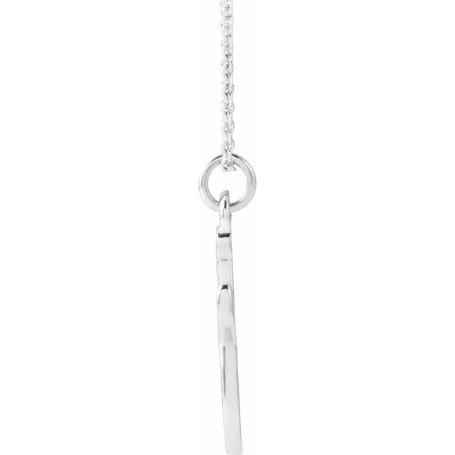 14K White Petite Initial J 16" Necklace