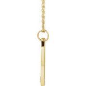 14K Yellow .015 CT Natural Diamond Engravable 16-18" Necklace