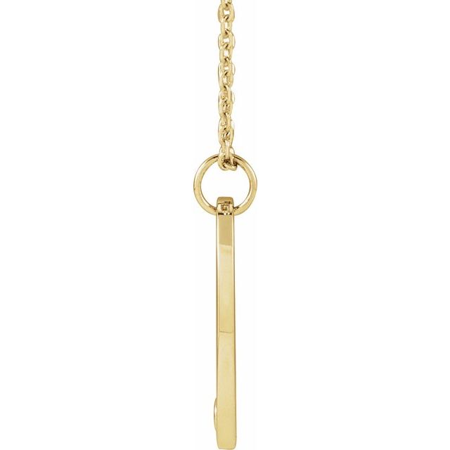 14K Yellow .015 CT Natural Diamond Engravable 16-18" Necklace