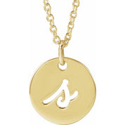 14K Yellow Script Initial S 16-18" Necklace