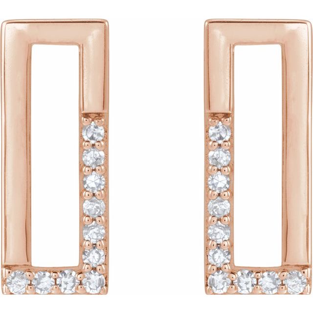14K Rose 1/10 CTW Natural Diamond Earrings