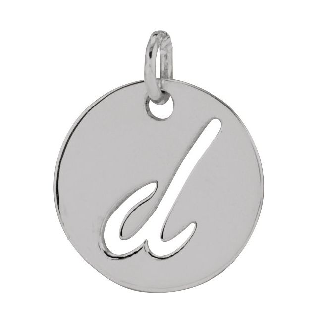 Sterling Silver Script Initial D Pendant