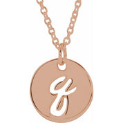 14K Rose Script Initial Q 16-18" Necklace
