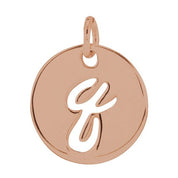 14K Rose Script Initial Q Pendant