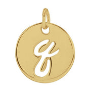 14K Yellow Script Initial Q Pendant