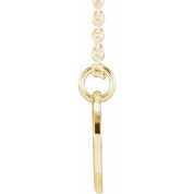 14K Yellow Script Initial W 16-18" Necklace