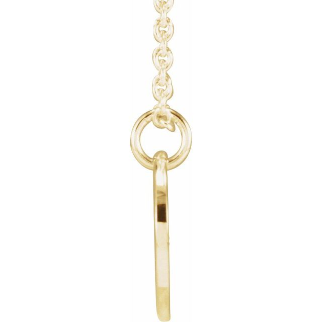 14K Yellow Script Initial W 16-18" Necklace