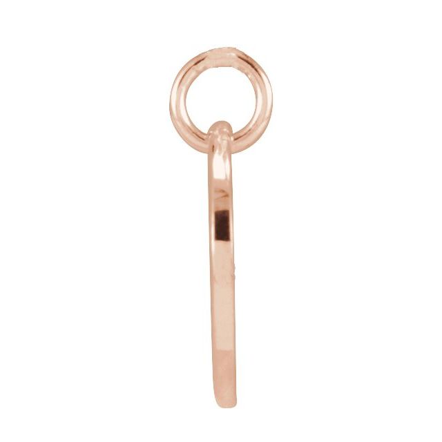 14K Rose Script Initial W Pendant