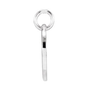 14K White Script Initial W Pendant