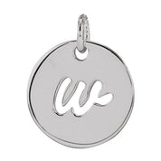 Sterling Silver Script Initial W Pendant
