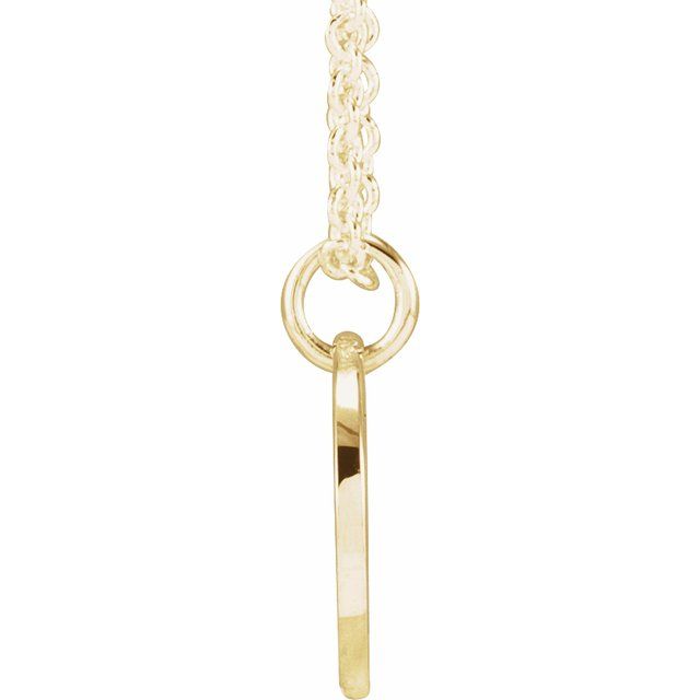 14K Yellow Script Initial N 16-18" Necklace