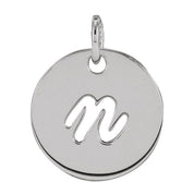 Platinum Script Initial N Pendant