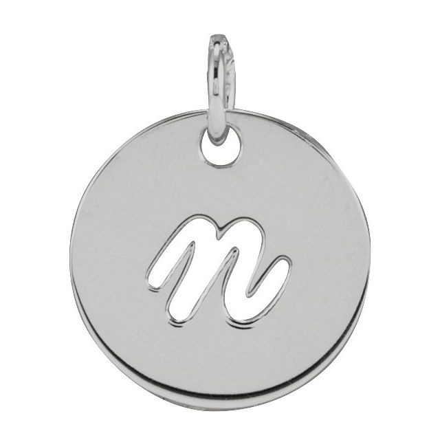Sterling Silver Script Initial N Pendant