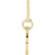 14K Yellow Script Initial F 16-18" Necklace