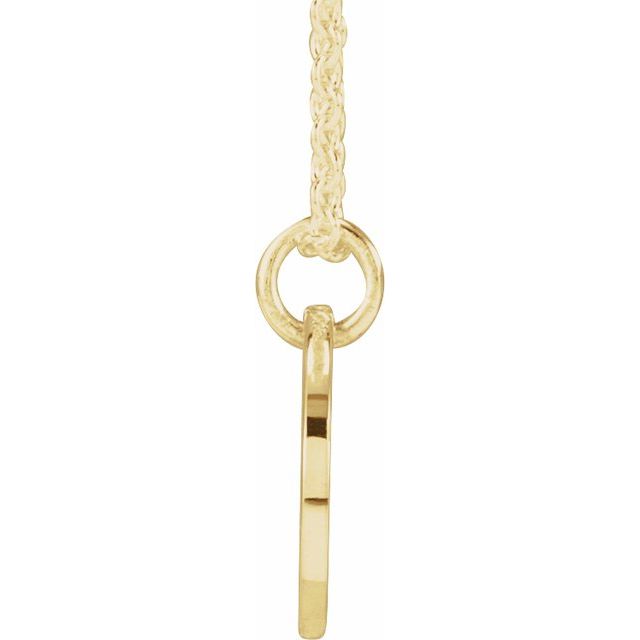 14K Yellow Script Initial F 16-18" Necklace