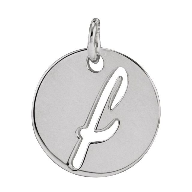 Sterling Silver Script Initial F Pendant