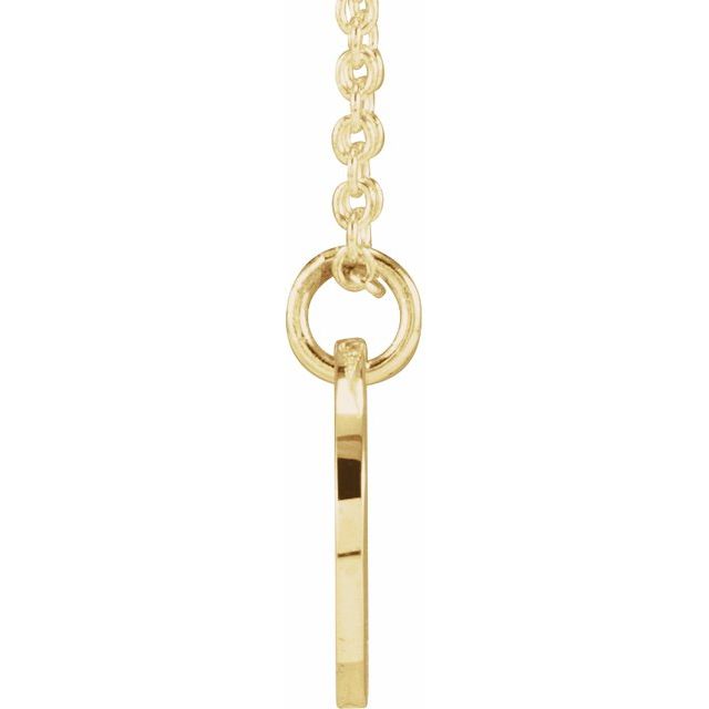 14K Yellow Script Initial D 16-18" Necklace