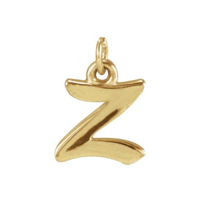 14K Yellow Petite Initial Z Pendant