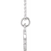 14K White Petite Initial S 16" Necklace