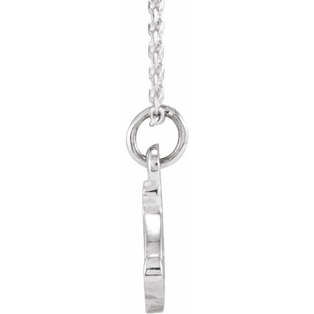 14K White Petite Initial S 16" Necklace