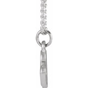 14K White Petite Initial N 16" Necklace