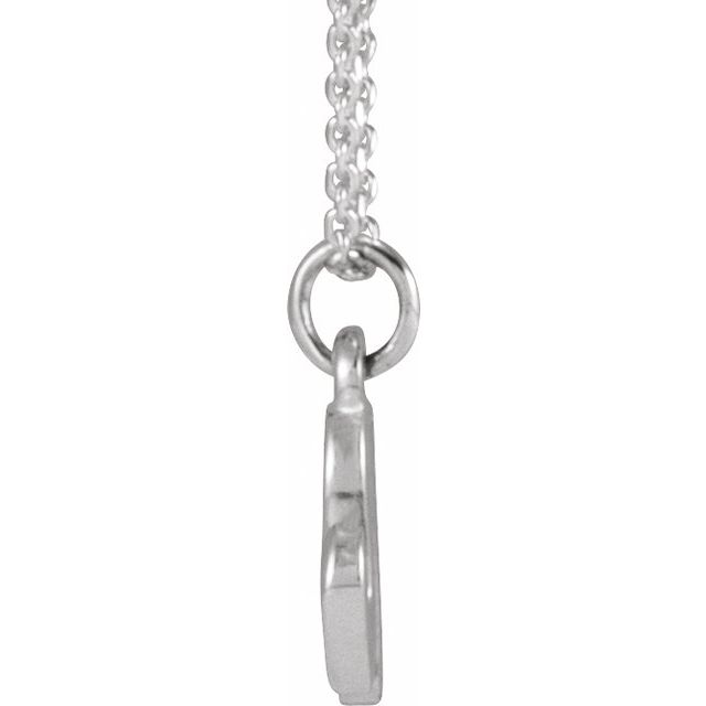 14K White Petite Initial N 16" Necklace