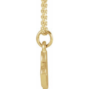 14K Yellow Petite Initial N 16" Necklace