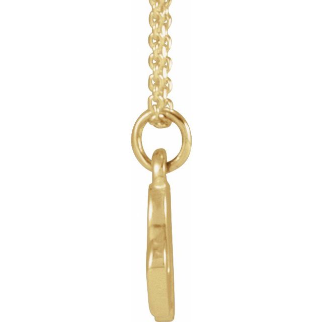 14K Yellow Petite Initial N 16" Necklace