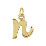 14K Yellow Petite Initial N Pendant