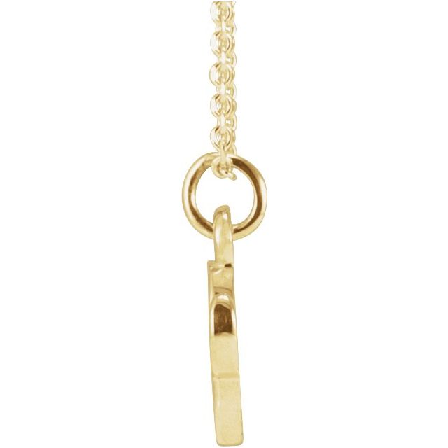 14K Yellow Petite Initial O 16" Necklace