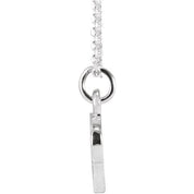 14K White Petite Initial O 16" Necklace