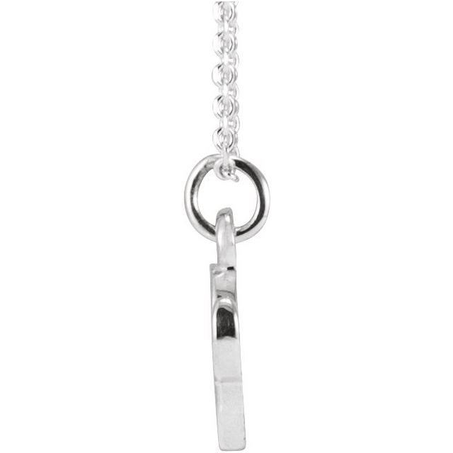 14K White Petite Initial O 16" Necklace