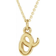 14K Yellow Petite Initial O 16" Necklace