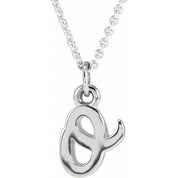 14K White Petite Initial O 16" Necklace